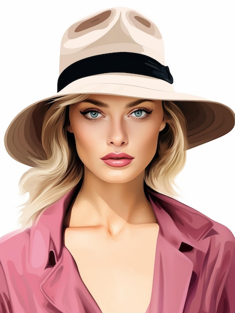 Photo a woman with blue eyes and a hat