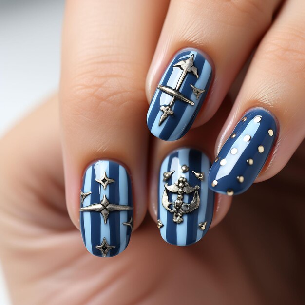 This very nail design is inspired by sailors | nail art, sailor | This very nail  design is inspired by sailors | By MetDaan Nails | Ok? Com a Now that you