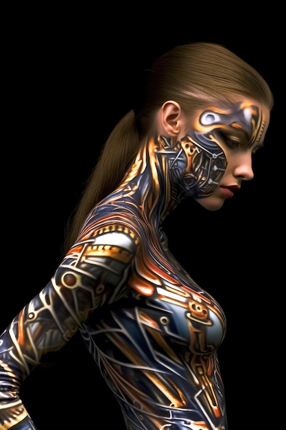 Photo a woman with body art