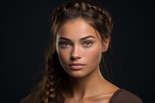  Premium Photo | Woman With Braided Hair Posing