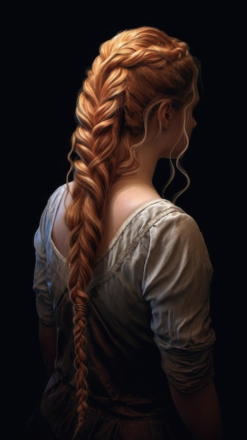 Photo a woman with braids and long hair