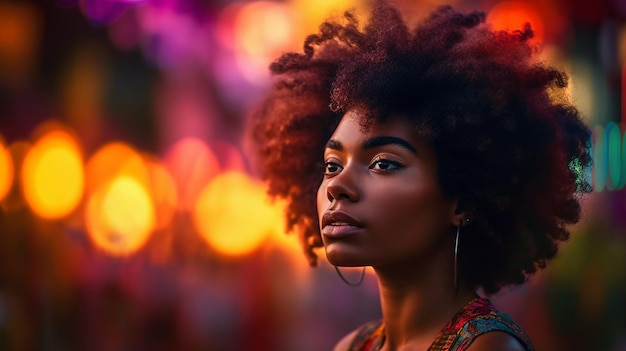 A woman with a bright background that says'i'm a girl '