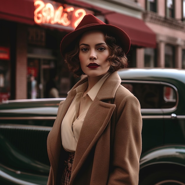 Photo woman with car