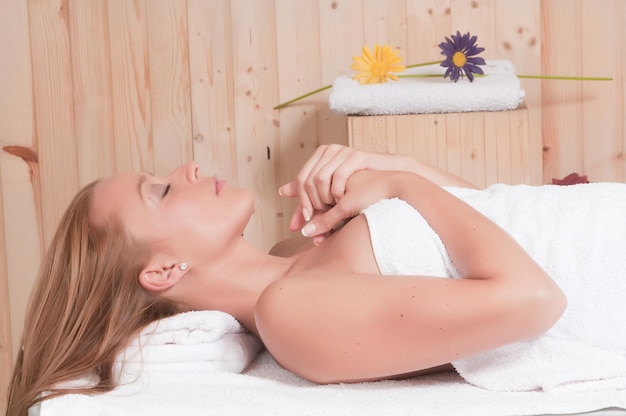 woman with a cared skin in a beauty treatment