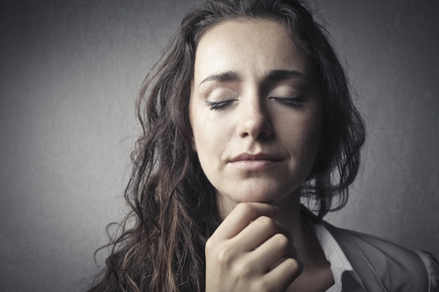 Woman with closed eyes