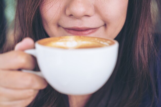 女性、コーヒー、カップ