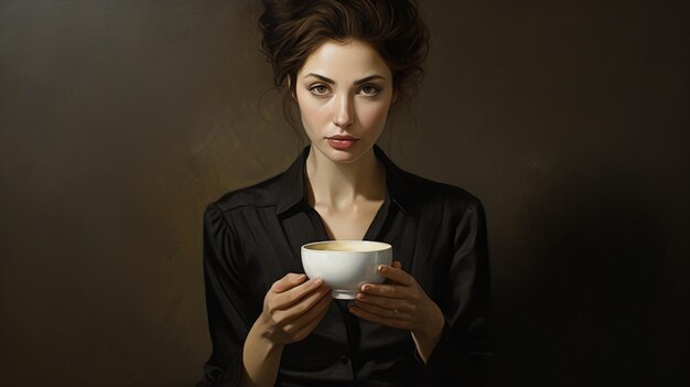 woman with coffee cupclose up