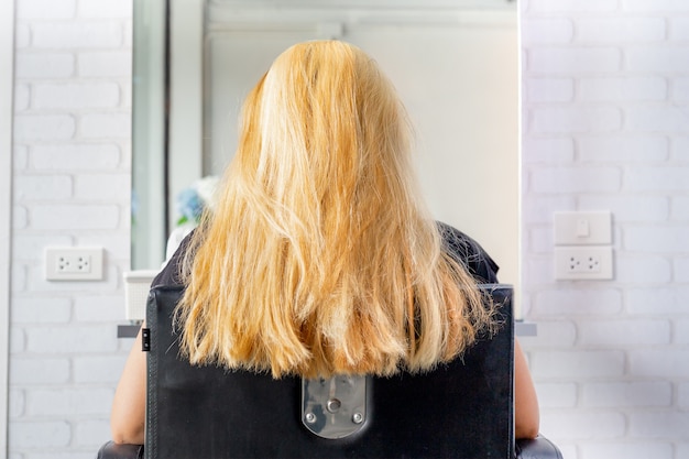 Woman with colorful dyed hair 