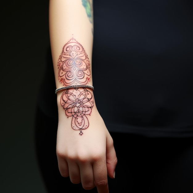 Flower wrist tattoo | Traditional tattoo cuff, Cuff tattoo, Traditional tattoo  wrist