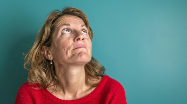 Woman with confusion furrowed brow puzzled expression lost in a labyrinth of uncertainty