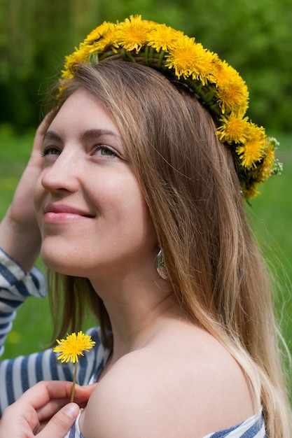  a woman with a crown on his head