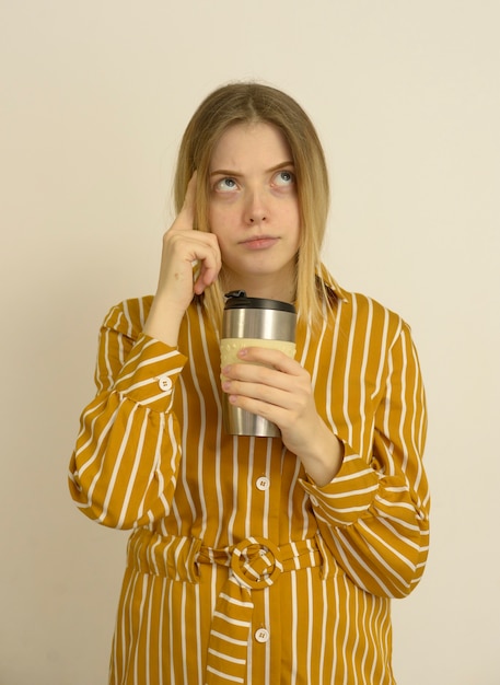 woman with a cup of coffee