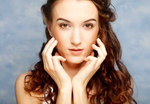 Woman with curly hair