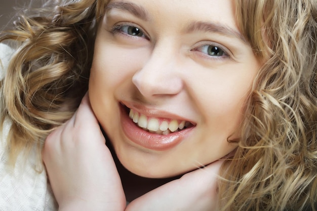 Woman with curly hair