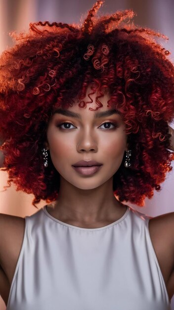 Woman with curly hair