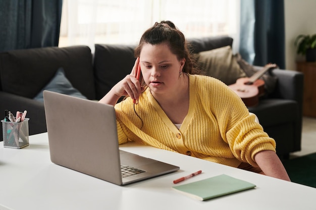 Woman With Disability Chatting On Phone