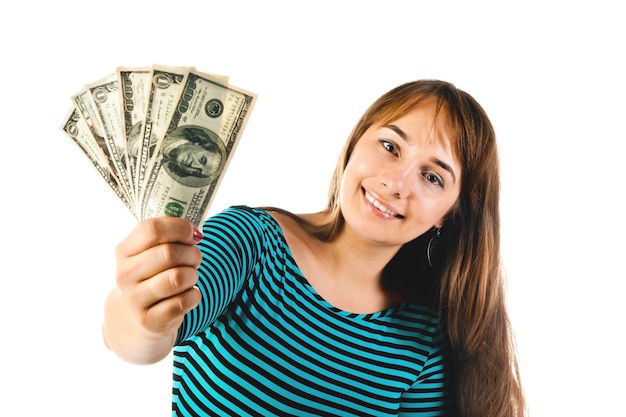 Woman with dollars