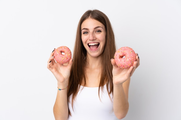 Woman with donut