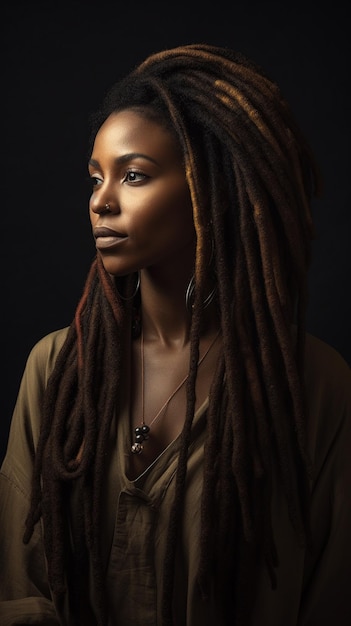 Woman with dreadlocks AI Generated