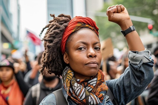 Foto donna con i dreadlocks e la sciarpa