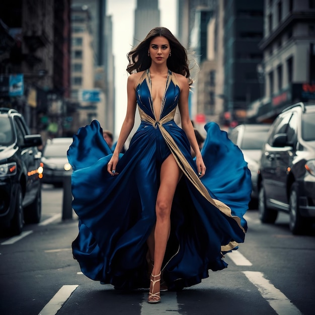 Woman with a dress on the street