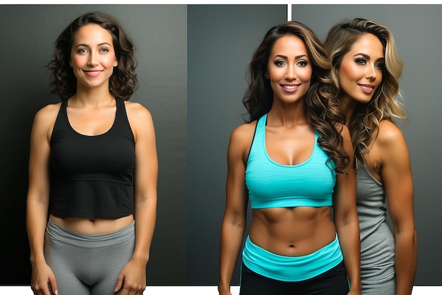 과도한 지방과 튼튼한 은 몸을 가진 여성, 체중 감량 전과 후