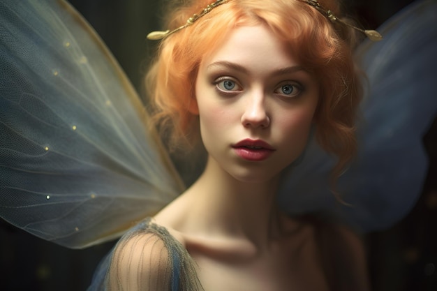 A woman with a fairy wings