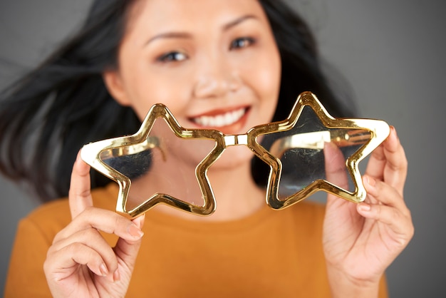 Photo woman with fashion glasses