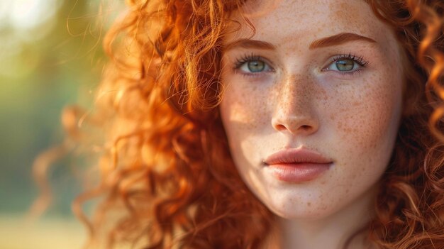 Photo a woman with freckles on her face