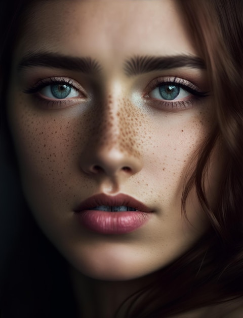 Woman with freckles