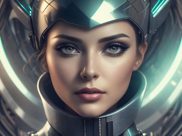 A woman with a futuristic look ai generated