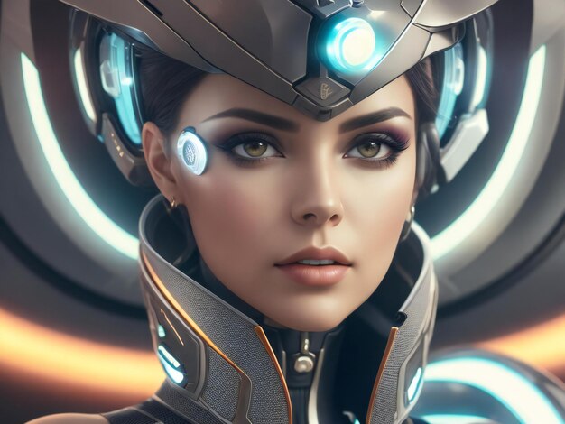 A woman with a futuristic look ai generated