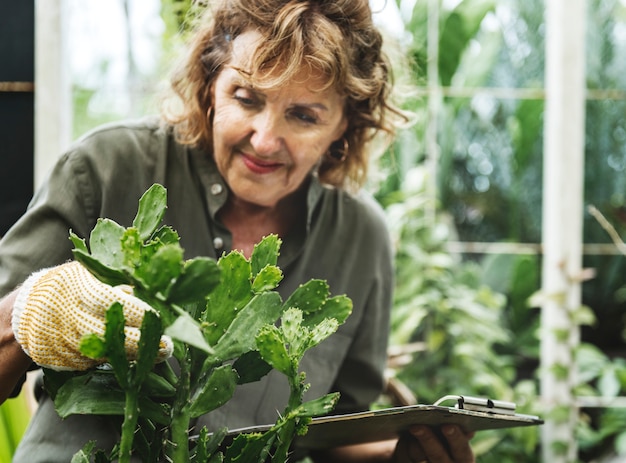 Woman with gardening hobby