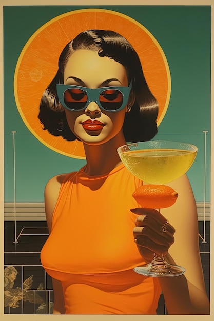 woman with a glass of lemonade