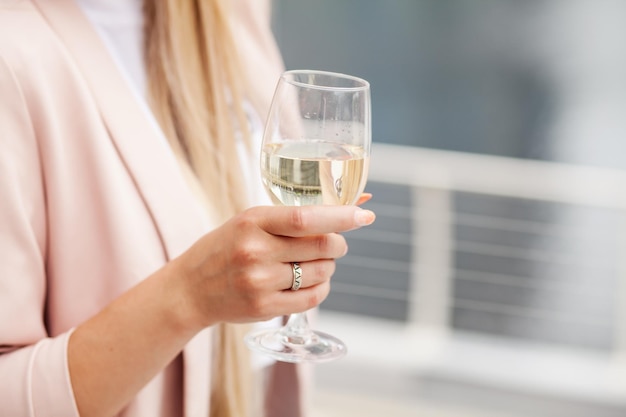 woman with glass of wine.