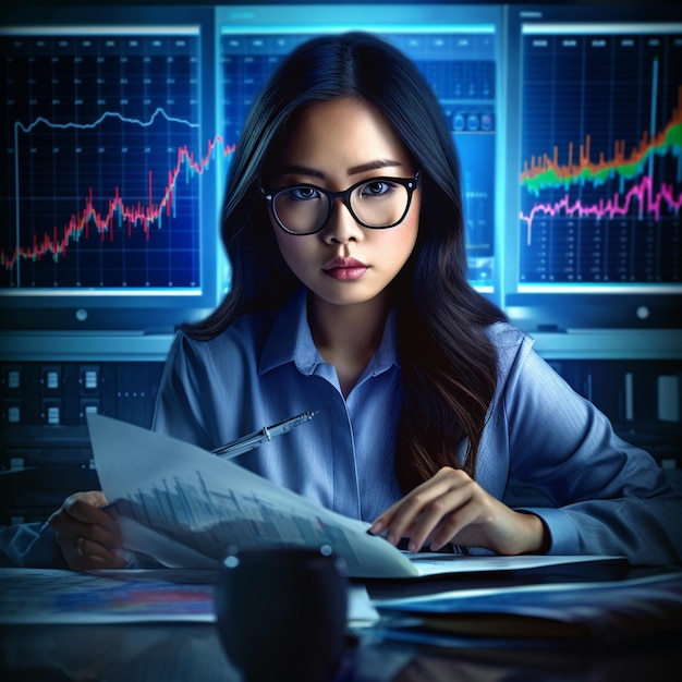 A woman with glasses reading a book and a cup of coffee.