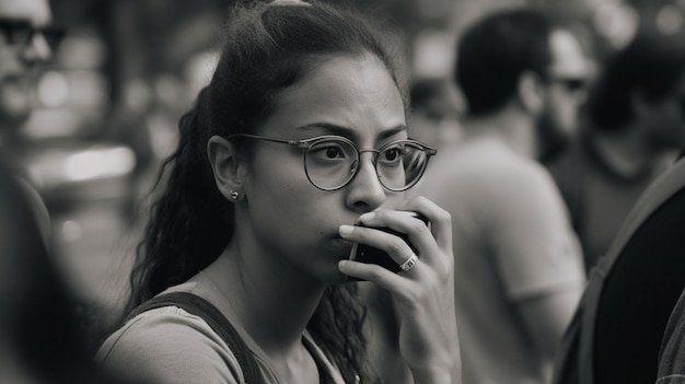 A woman with glasses and a shirt that says'i'm not a girl '