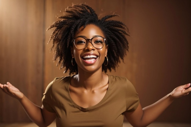 a woman with glasses and a shirt that says im a girl