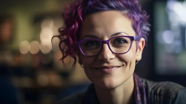 A woman with glasses that say'i'm a girl '