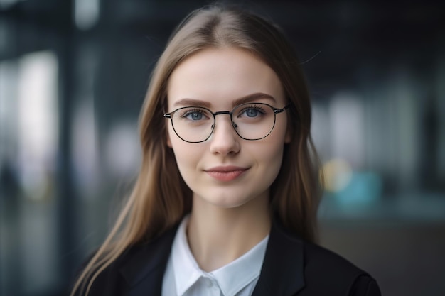 A woman with glasses that say'i'm a girl '