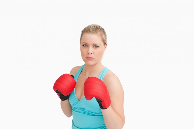 Woman with gloves