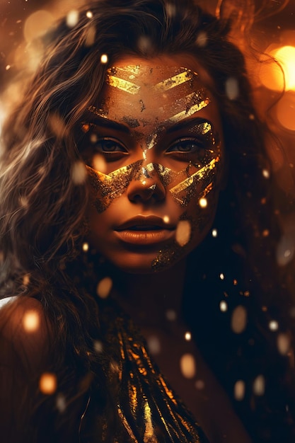 Gold Face Paint Makeup