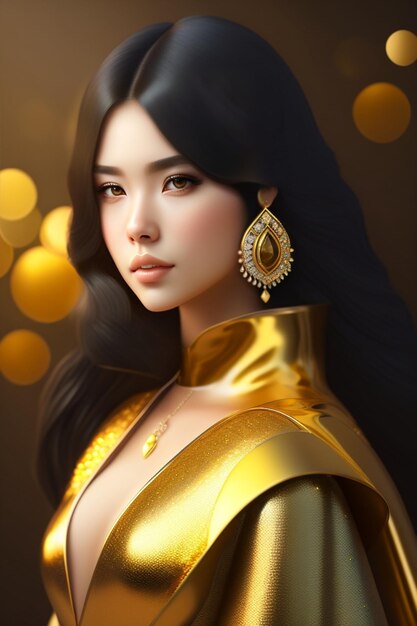 Женщина в золотой одежде