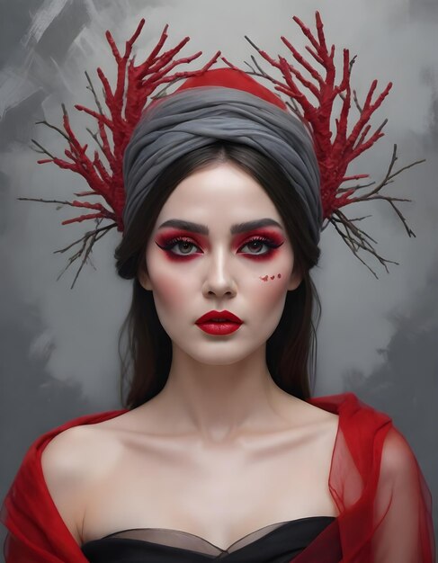 Woman with gothic make up