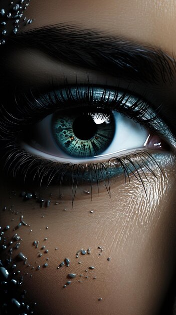 緑の目と青い目を持つ女性
