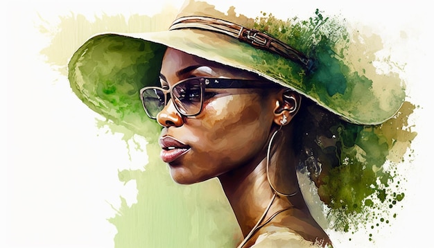 A woman with a hat and glasses