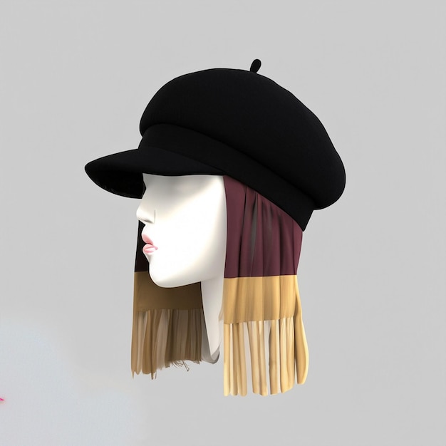 Foto una donna con un cappello e un cappelli che dice 