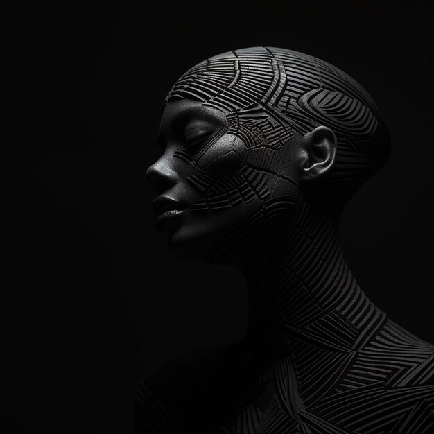 Premium AI Image | A woman with a head that says on it