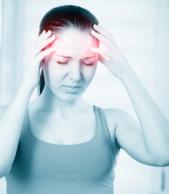 woman with a headache
