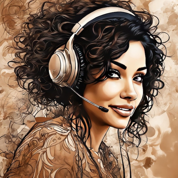 woman with headphones